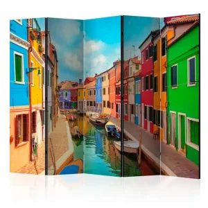 Rumsavdelare - Colorful Canal in Burano II 225x172 Artgeist sp. z o. o. - Inredning Billigare