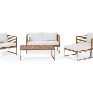 Kampanj Bermuda Loungegrupp Utomhus Natur/Vit - Utemöbler