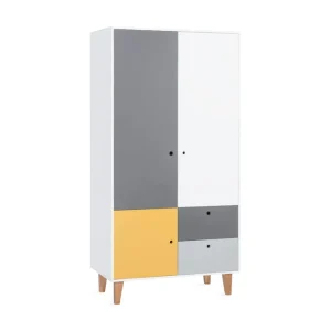 Outlet VOX Concept Garderob Vit/Mörkgrå/Röd VOX - Förvaring