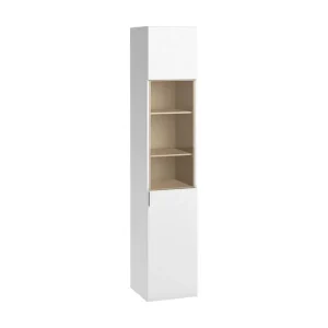 Rabatt VOX 4You Smalt Vitrinskåp 42 cm djup 40 cm bred 206 cm hög Ljust Trä VOX - Förvaring