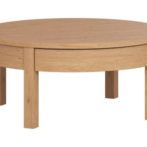 VOX Simple Soffbord 80 cm Runt med Förvaring Lådor Lågt Natur VOX - Möbler Erbjudandepris