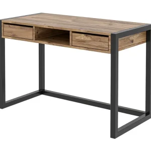 Populärt val Corieon Skrivbord 115 cm med Förvaring Lådor + Hylla Trä/Natur/Svart - Möbler