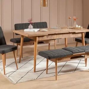 risnedsättning Idehult Matgrupp 5 delar 75 cm Trä/natur/Antracit - Möbler