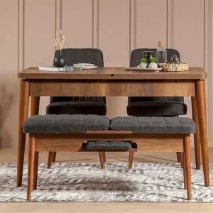 Idehult Matgrupp 4 delar 75 cm Valnöt/Antracit - Möbler Reapris
