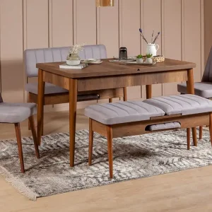 Shundrea Matgrupp 5 delar 75 cm Valnöt - Möbler Billig