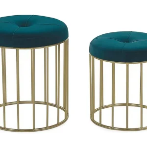 Mattila Fotpall 2-pack Blå - Möbler Fri frakt