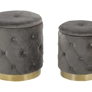 Olingskog Fotpall med Förvaring 2-pack Grå - Möbler Trygg betalning