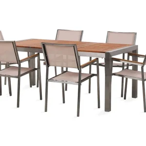 Bofors Matgrupp Utomhus + 6 Rottingstolar Beige - Utemöbler Fynd