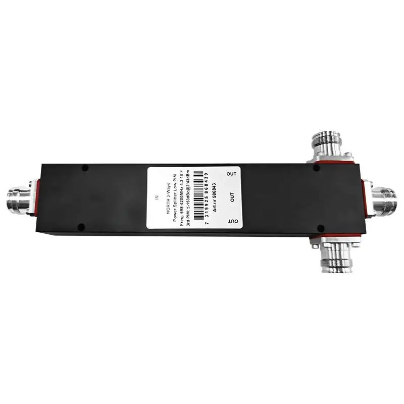 3-vägs strömfördelare 698-4200MHz, låg PIM, IP65 Outlet