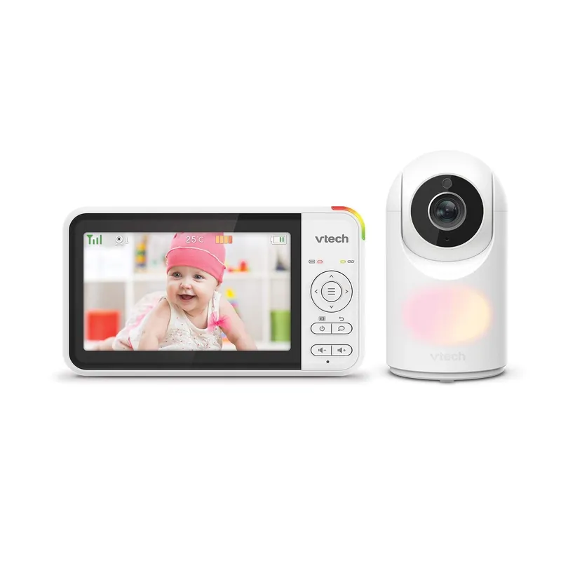 Handla nu 5-tums videobabymonitor med panorering, lutning, zoom och nattlampa
