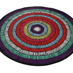 Extra rabatt Andrarum Bengul Matta Rund 100 cm Flerfärgad/Sammet - Textil & mattor