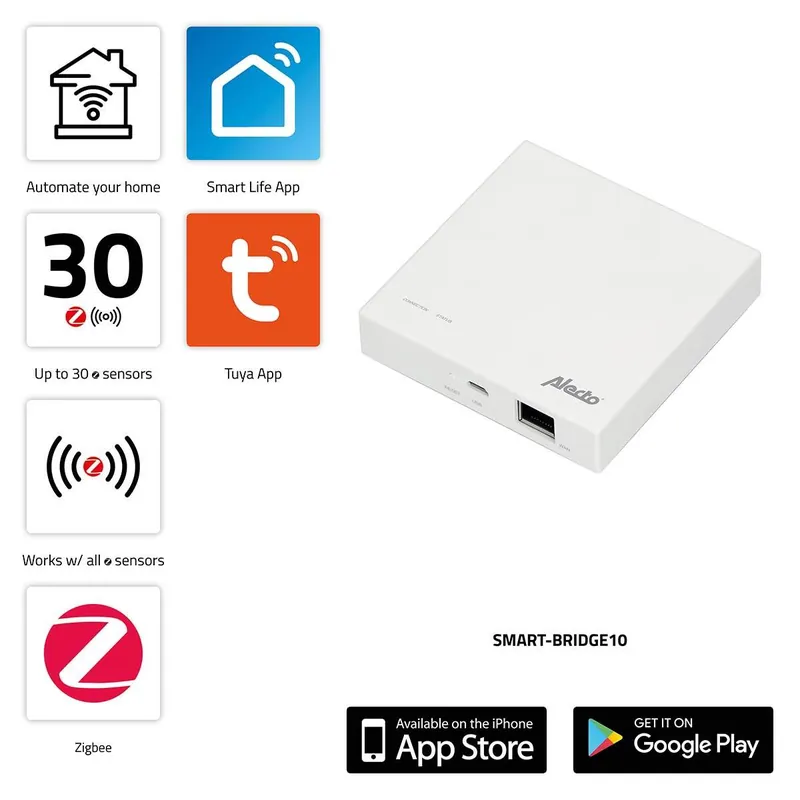 Zigbee Smart Hub – Anslut upp till 30 sensorer Erbjudande