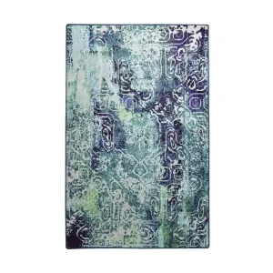 Snabb leverans Fabrony Matta 160x230 cm Blå/Sammet - Textil & mattor