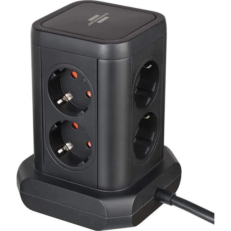 Lågt pris Grenuttag, 8 uttag, 3 USB-portar, 2 m kabel