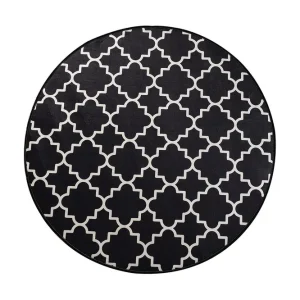 Begränsat antal Surupa Matta Rund 140 cm Svart/Sammet - Textil & mattor