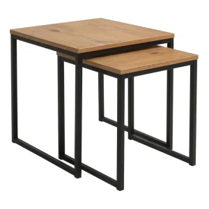 Illaso Satsbord 41 cm 2 Bord Ekfärg/Svart - Möbler Säker betalning