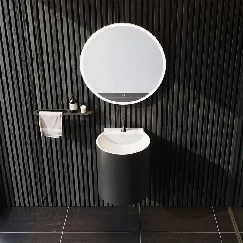 Tvättställ Copenhagen Bath Helsinki W45 Ø450 mm Mattsvart/Vi Bästa pris