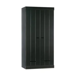 Varius Garderob 94x53 cm 2 Dörrar Furu/Svart - Förvaring Premium
