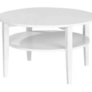 Kampanj Scandinavian Choice Nybro Soffbord 80 cm Runt med Förvaring Hylla Vit - Möbler