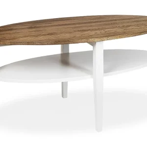 Begränsad tid Scandinavian Choice Tranås Soffbord 120 cm Ovalt med Förvaring Hylla Ek/Vit - Möbler