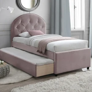 Köp online Lara Säng med extra säng utdragbar Förvaring 90x200 cm Rosa - Möbler