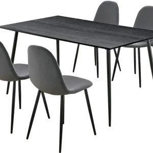 Oktoos Matgrupp 160 cm Antracit/Svart - Möbler Begränsad tid