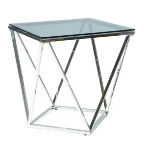 Nedsatt pris Silvero Sidobord 50 cm Glas/Silver - Möbler