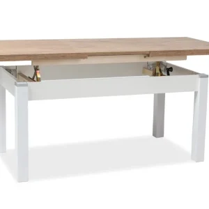 Basirli Förlängningsbart Matbord 124 cm Trä/Natur/Vit - Möbler Fri frakt