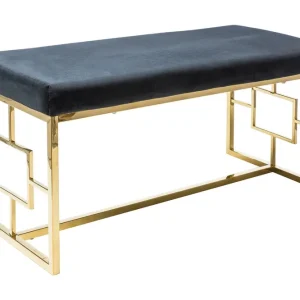 Sittebenk Fløyel Svart 100 cm Sammet/Svart/Guld - Möbler Extra rabatt