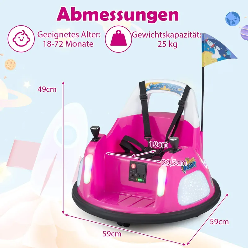 12V elektrisk stötfångarbil för barn med lampor och fjärrkontroll Bästa pris