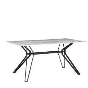Ballina Matbord 160 cm Vit/Svart - Möbler Billigare