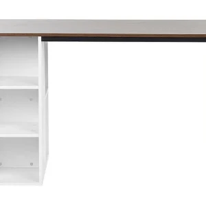 Dese Skrivbord 120 cm med Förvaring Mörkt Trä/Vit - Möbler Kampanjpris