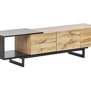 Orbetello TV-bänk 160x39 cm Ljust Trä/Svart - Möbler Extra rabatt