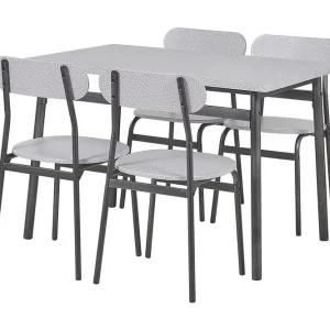 Endast denna vecka Velden Matgrupp 110 cm Inkl 4 Stolar Grå/Svart - Möbler