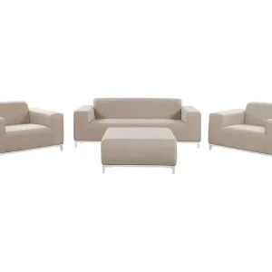 Säker betalning Hughen Loungegrupp Utomhus 5-sits Beige - Utemöbler