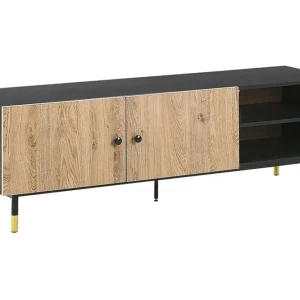 Assaria TV-bänk 150x40 cm Svart/Ljust Trä - Möbler Fynd