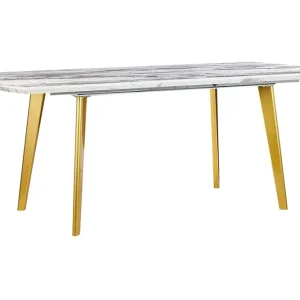 Premium Mosby Matbord 200 cm Hopfällbart Vit/Guld - Möbler