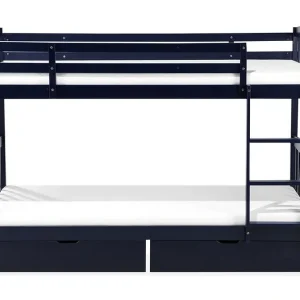 Revin Våningssäng 90x200 cm med Förvaring Marinblå - Möbler Begränsat antal
