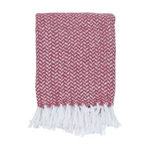 Mogihome Siri Pläd 130x170 cm Mörkrosa/Vit Mogihome - Textil & mattor Begränsat antal