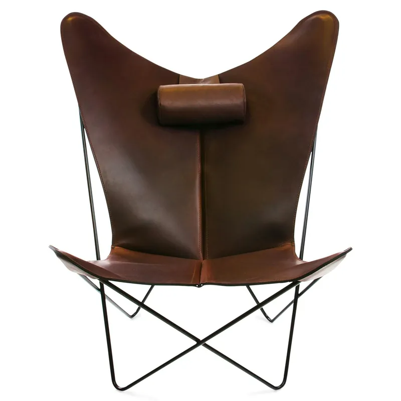 Fynd KS Fladdermusfåtölj, Svart Underrede, Läder Mocka