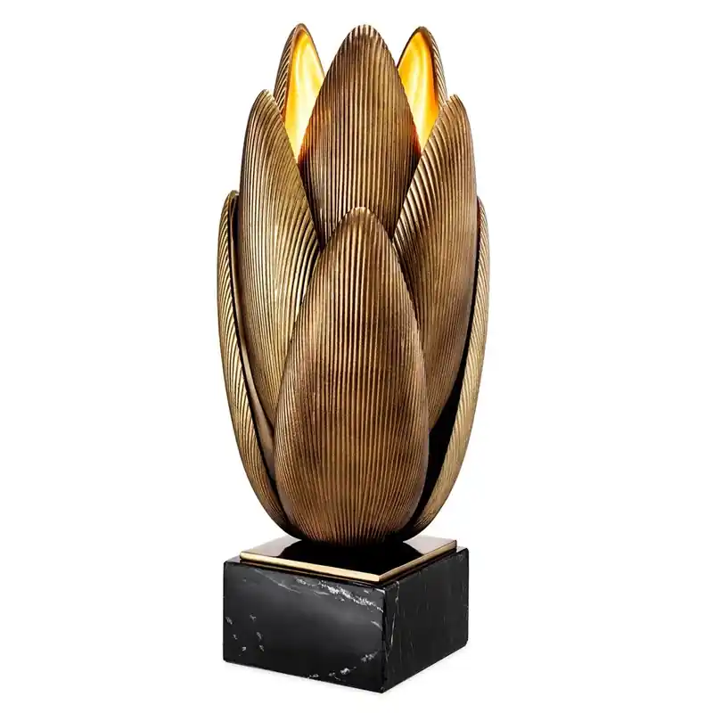 Reapris Bordslampa Eichholtz Blossom 113701 Vintage Mässing/Svart Marmor