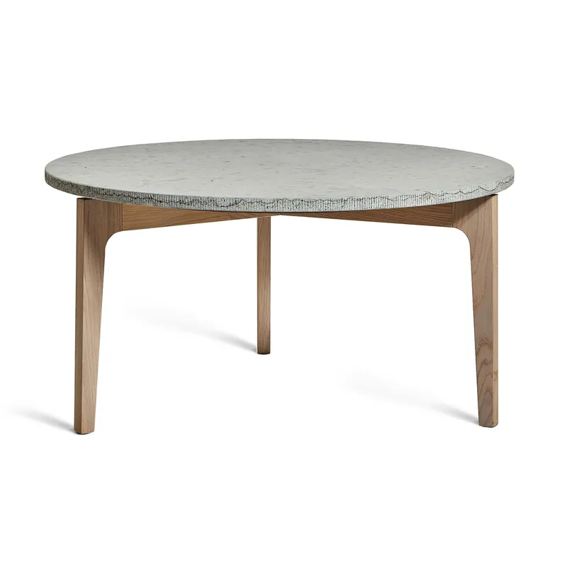 Populär Höllviken Soffbord Ø80x41 cm, Vitpigmenterad Ek/Kalksten