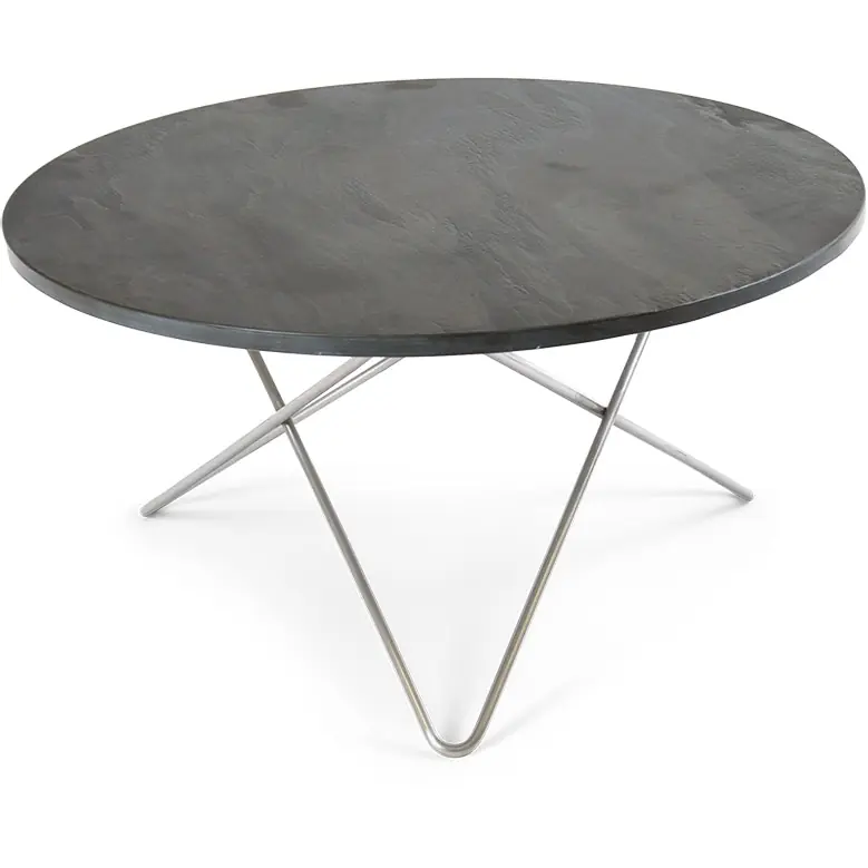 Begränsad tid O Table Soffbord Ø80 cm, Stål/Rustik skiffer