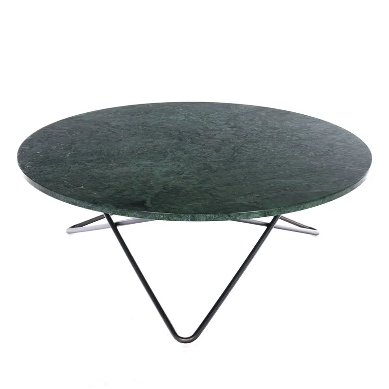 Large O Table Soffbord Ø100 cm, Svart/Grön marmor Lägg i varukorgen