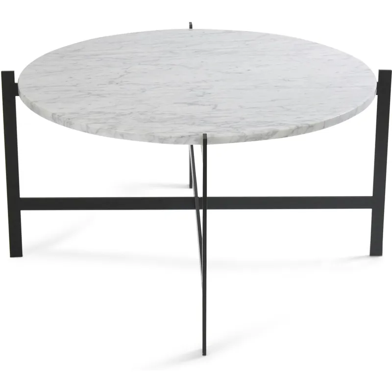 Deck Large, Marble, White Matt Ø80, Black Frame Lågt pris