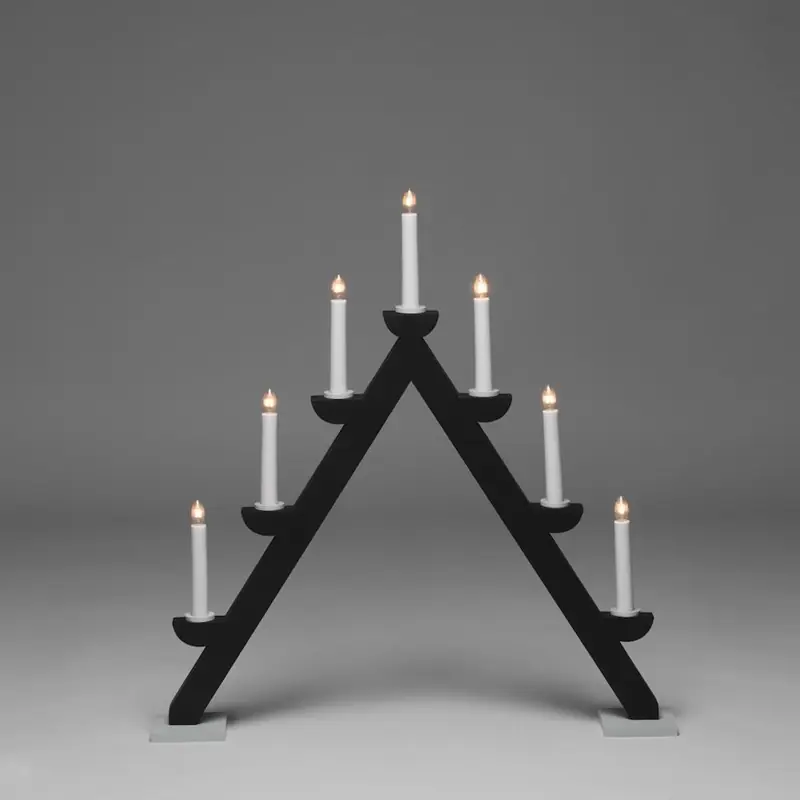 Adventsljusstake Konstsmide 3992 7 Ljus Trä Svart/Grå Köp nu