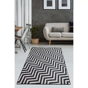Snabb leverans Chilai Matta 100x300 cm Svart/Vit - Textil & mattor