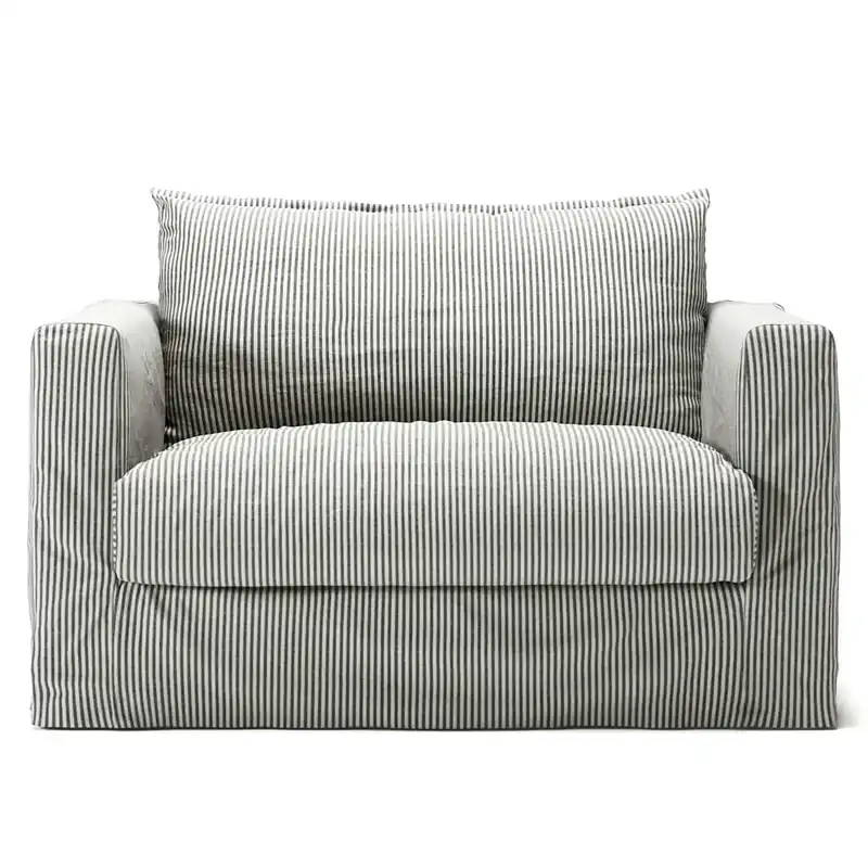 Begränsat erbjudande Le Grand Air Nou Love Seat Linne, Ash Stripe