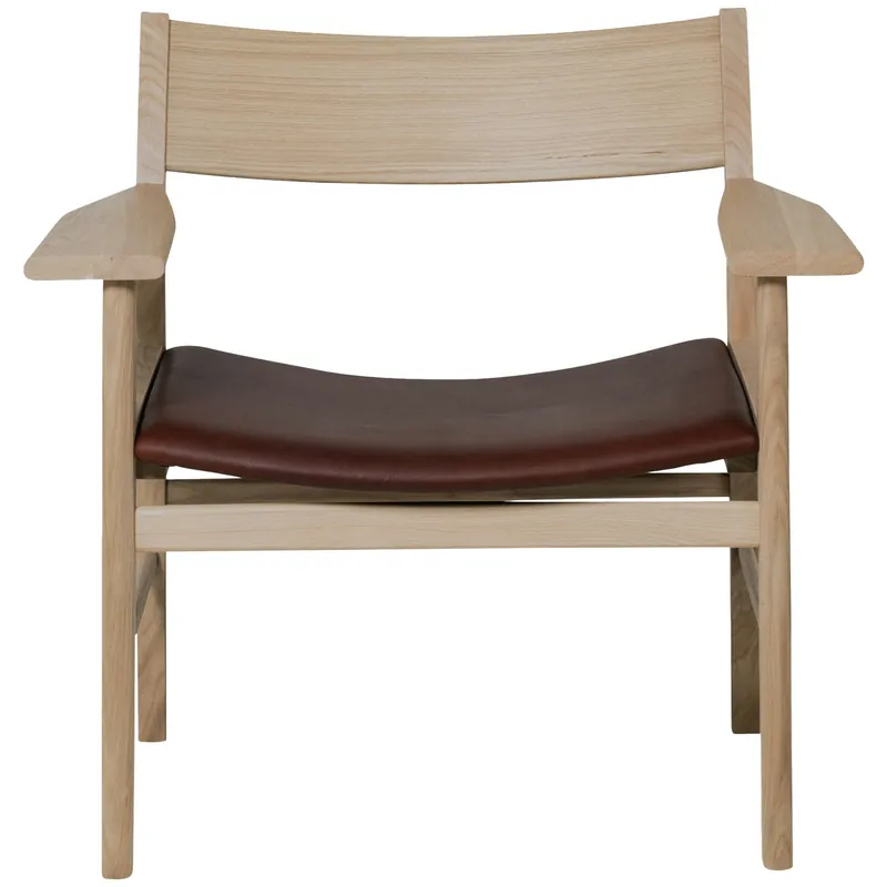 Siza Loungefåtölj, Vitpigmenterad Ek / Mocca Läder Rabatt