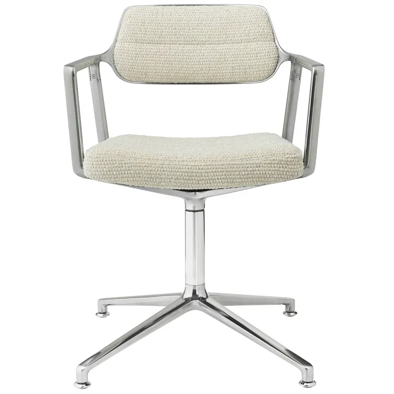 453 Snurrstol Med Fötter, Polerad Aluminium / Wavy Off-white Erbjudande